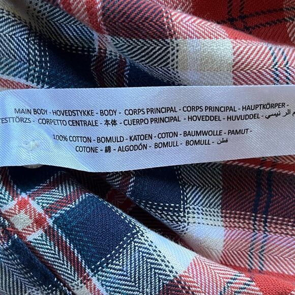 NWT ARIAT Red Blue Plaid Long Sleeve Retro Fit Pearl Snap Button Shirt Mens Sz S - Picture 5 of 9